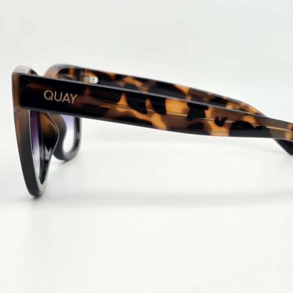 Quay Australia After Hours Tortoise Black Frame Black Fade Len Square Sunglasses - Picture 6 of 16